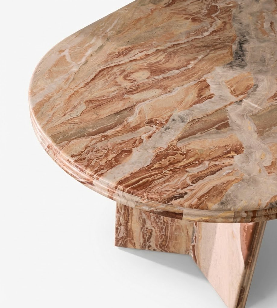 Quarried marble block edge